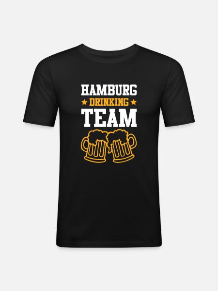Hamburg Drinking Team - Men's Slim Fit T-Shirt - black