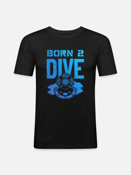 Born to dive - Men's Slim Fit T-Shirt - black