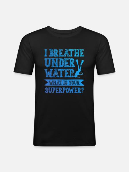 Diving Superpower - Men's Slim Fit T-Shirt - black