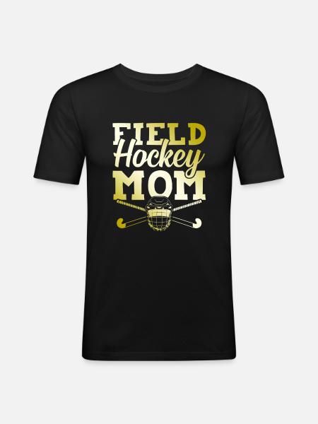 feldhockey mama - Männer Slim Fit T-Shirt - Schwarz