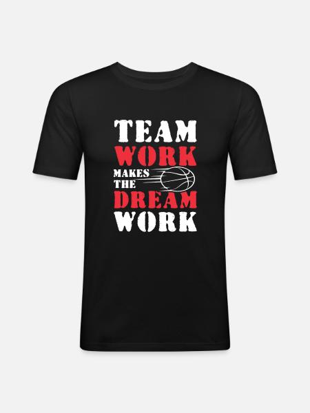 Team Work Basketball - Men's Slim Fit T-Shirt - black