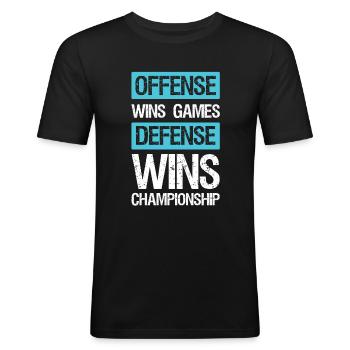 Offensive Défense Basketball - T-shirt près du corps Homme - noir - Devant - Nik (191cm)