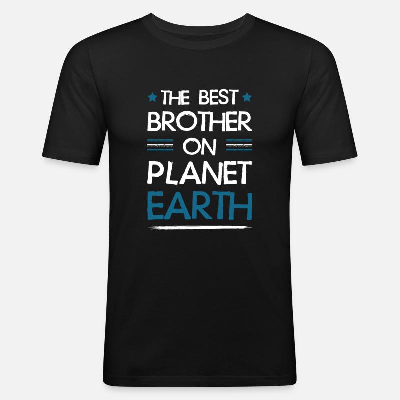 Bester Bruder Spruch - Männer Slim Fit T-Shirt - Schwarz