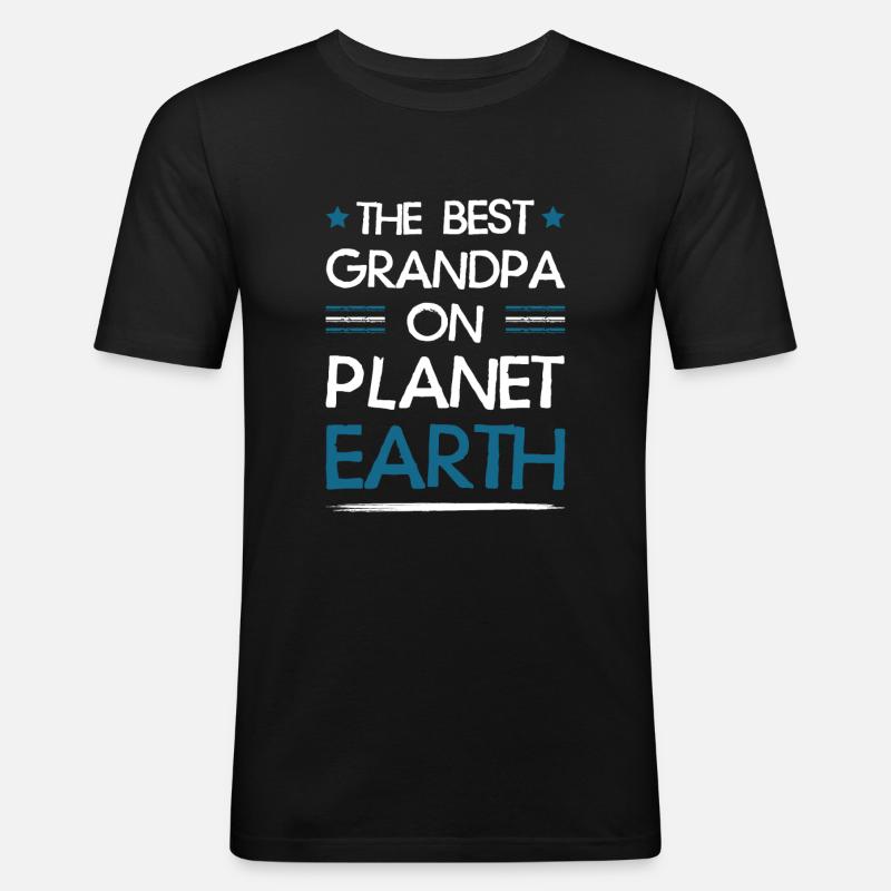Bester Opa Spruch - Männer Slim Fit T-Shirt - Schwarz