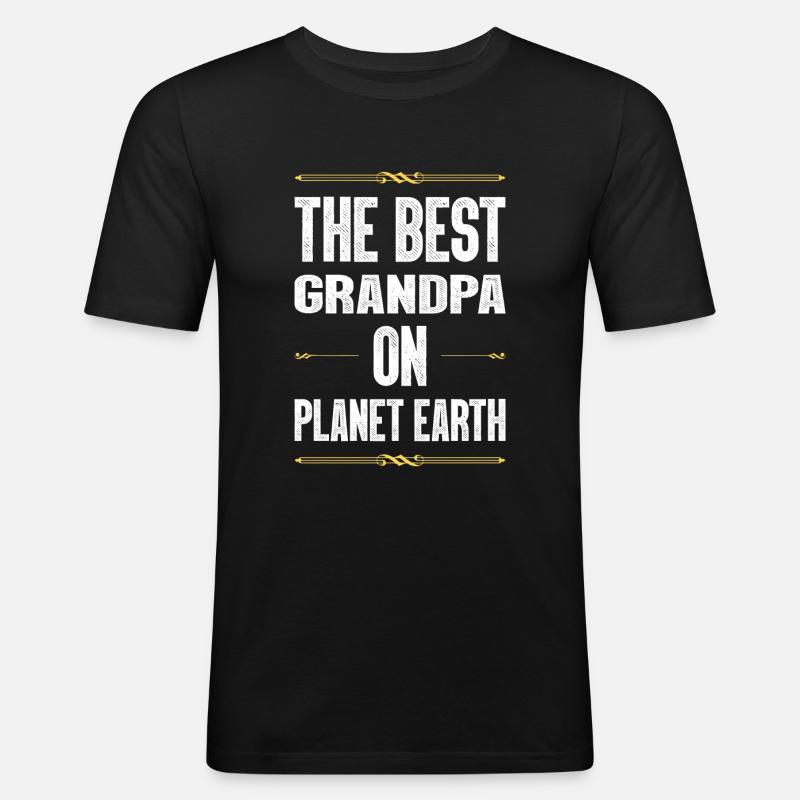 Bester Opa Spruch - Männer Slim Fit T-Shirt - Schwarz