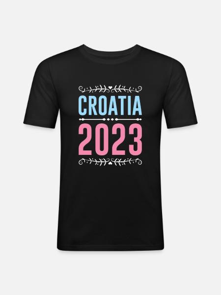 Croatia 2023 - Men's Slim Fit T-Shirt - black