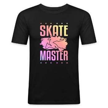 Maître de skate - T-shirt près du corps Homme - noir - Devant - Nik (191cm)