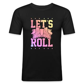 Skate laisse rouler - T-shirt près du corps Homme - noir - Devant - Nik (191cm)