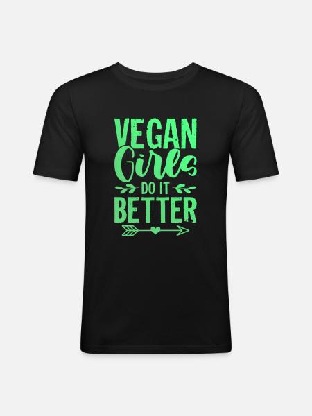 fille végétalienne - T-shirt près du corps Homme - noir