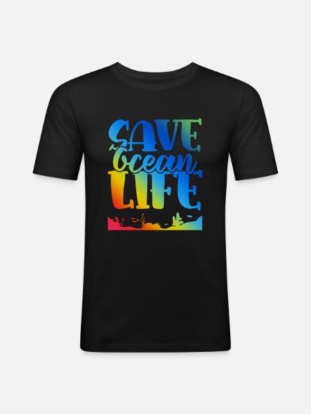 Save the Ocean Life - Men's Slim Fit T-Shirt - black