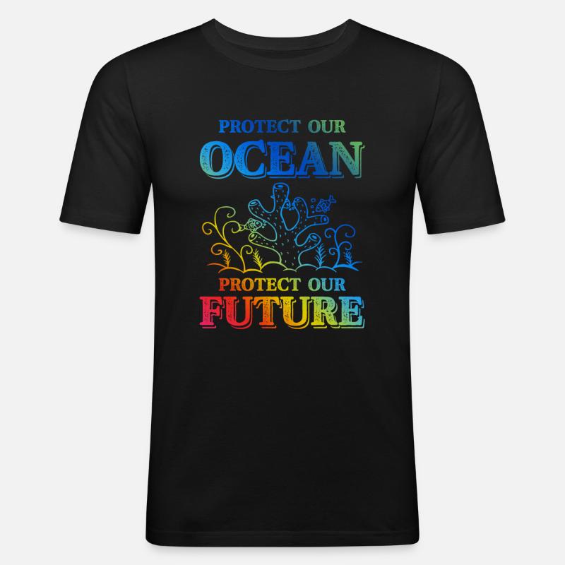 save the ocean - Männer Slim Fit T-Shirt - Schwarz