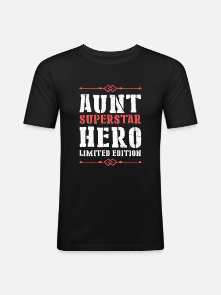 Best Aunt Heroine Saying - Men's Slim Fit T-Shirt - black