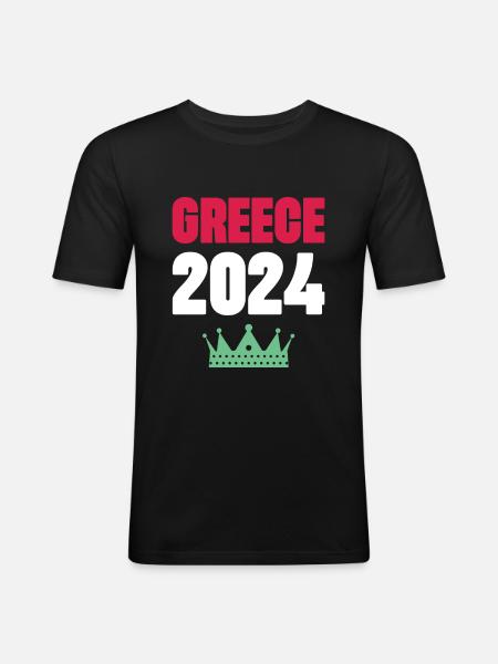 Greece 2024 Holidays - Men's Slim Fit T-Shirt - black