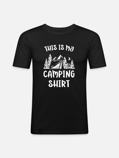 This is my camping shirt - Men's Slim Fit T-Shirt - black