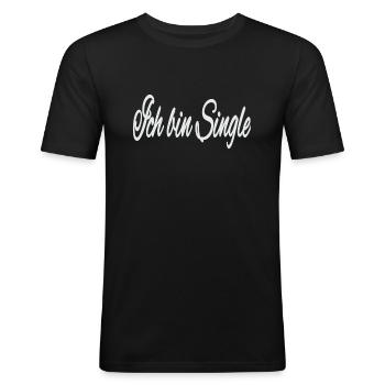 I'm single - Men's Slim Fit T-Shirt - black - Front - Nik (191cm)