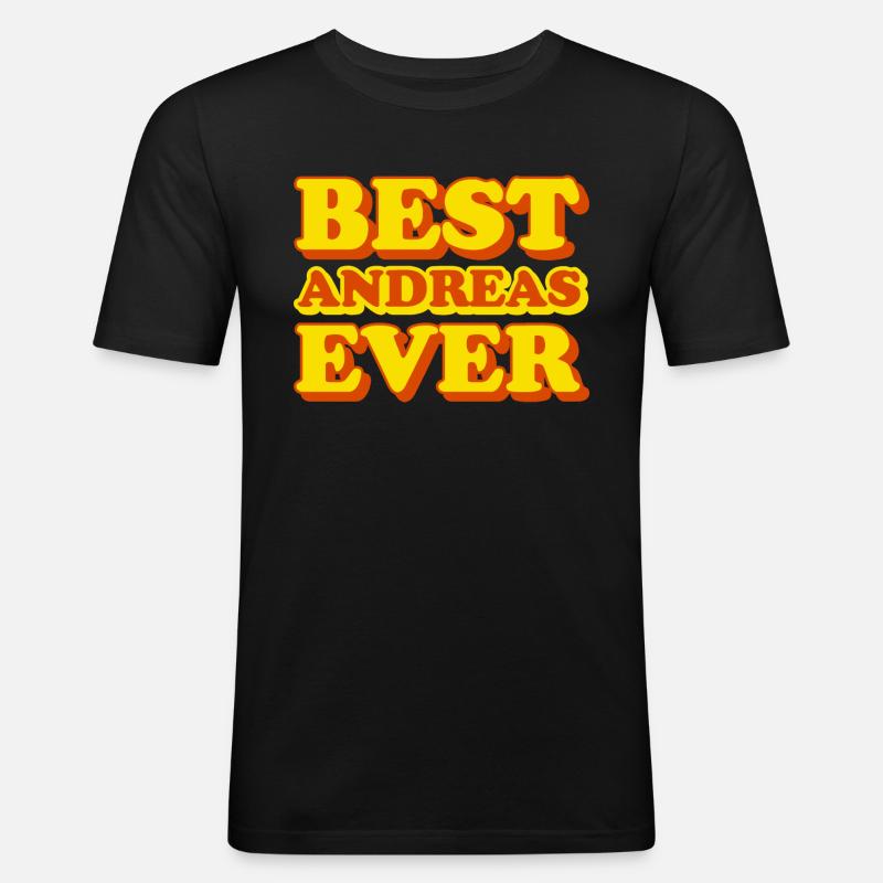 Andrea's First Name Funny Gift - Men's Slim Fit T-Shirt - black