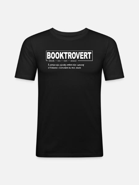 Booktrovert - Männer Slim Fit T-Shirt - Schwarz