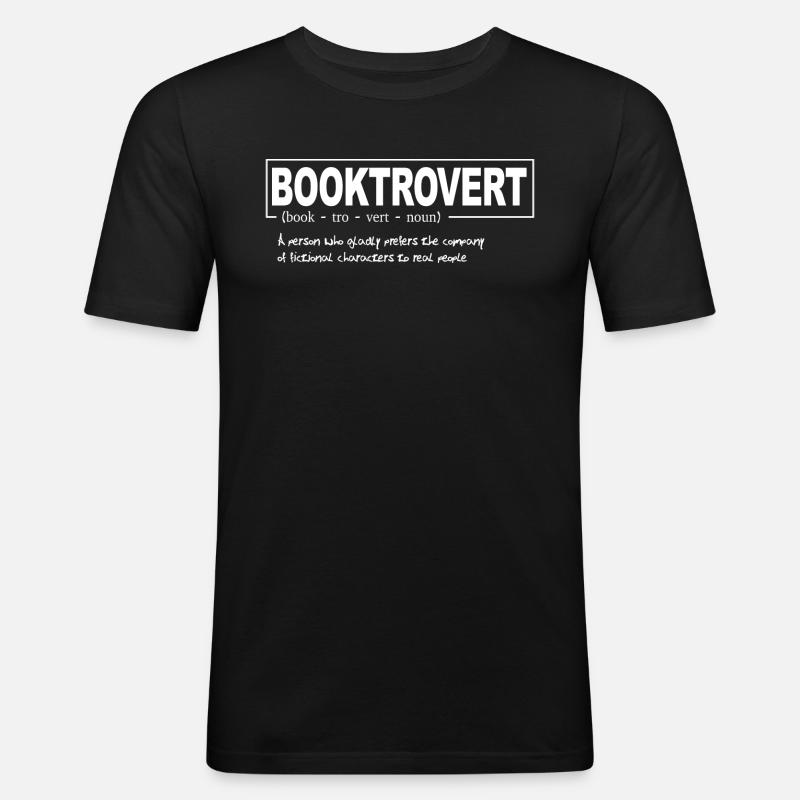 Booktrovert - Männer Slim Fit T-Shirt - Schwarz