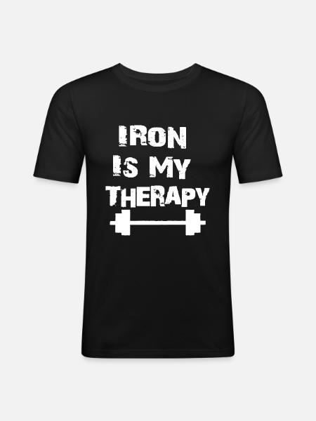 Iron Is My Therapy - Men's Slim Fit T-Shirt - black