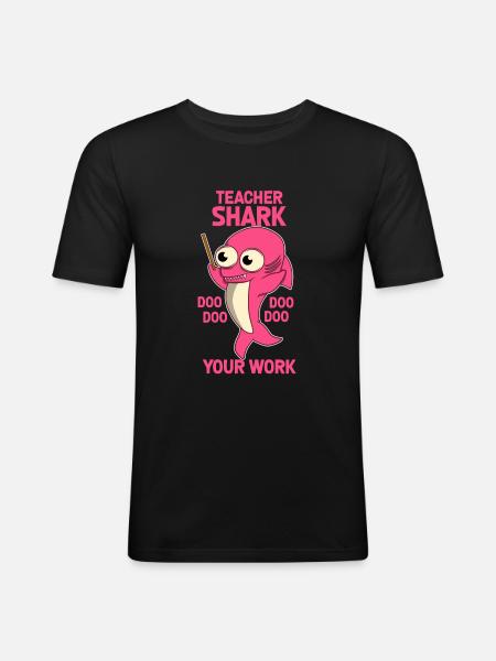 Requin enseignant - T-shirt près du corps Homme - noir