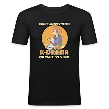 Je ne regarde pas toujours K-Drama K-Drama K-Pop - T-shirt près du corps Homme - noir - Devant - Nik (191cm)