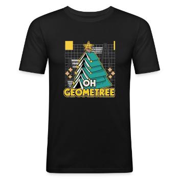 Oh Geometree Xmas Design for a Math Teacher Math - Männer Slim Fit T-Shirt - Schwarz - Vorne - Nik (191cm)