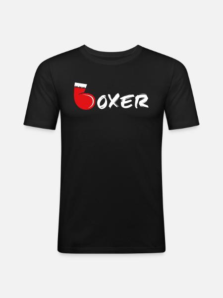 Boxer - Männer Slim Fit T-Shirt - Schwarz