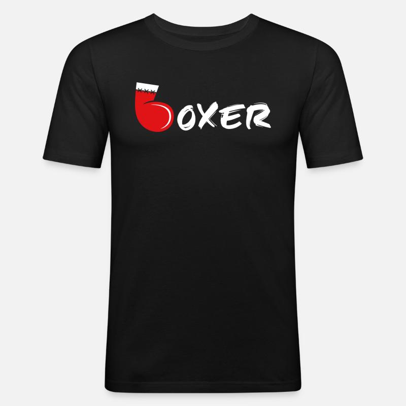 Boxer - Männer Slim Fit T-Shirt - Schwarz