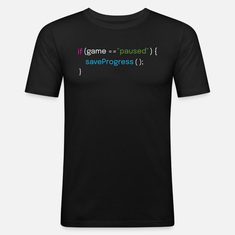 Gaming- und Coding-Design - Männer Slim Fit T-Shirt - Schwarz
