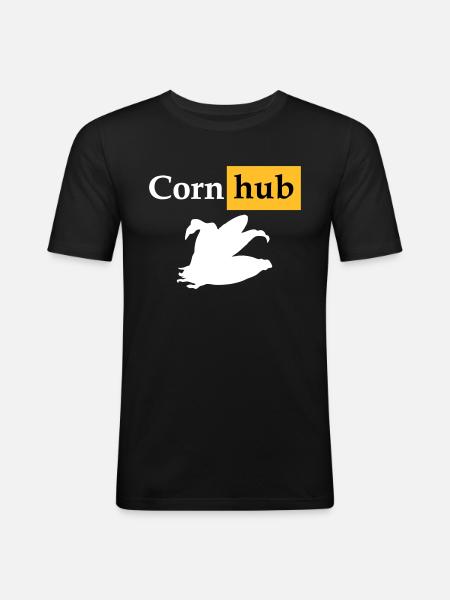 Corn hub - Men's Slim Fit T-Shirt - black