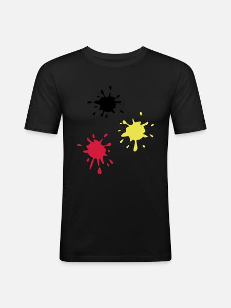 Kunst, Fleck, Paintball - Männer Slim Fit T-Shirt - Schwarz