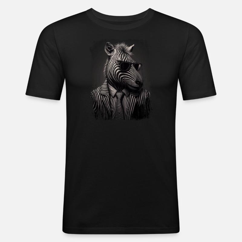 Extravagantes Zebra - Männer Slim Fit T-Shirt - Schwarz
