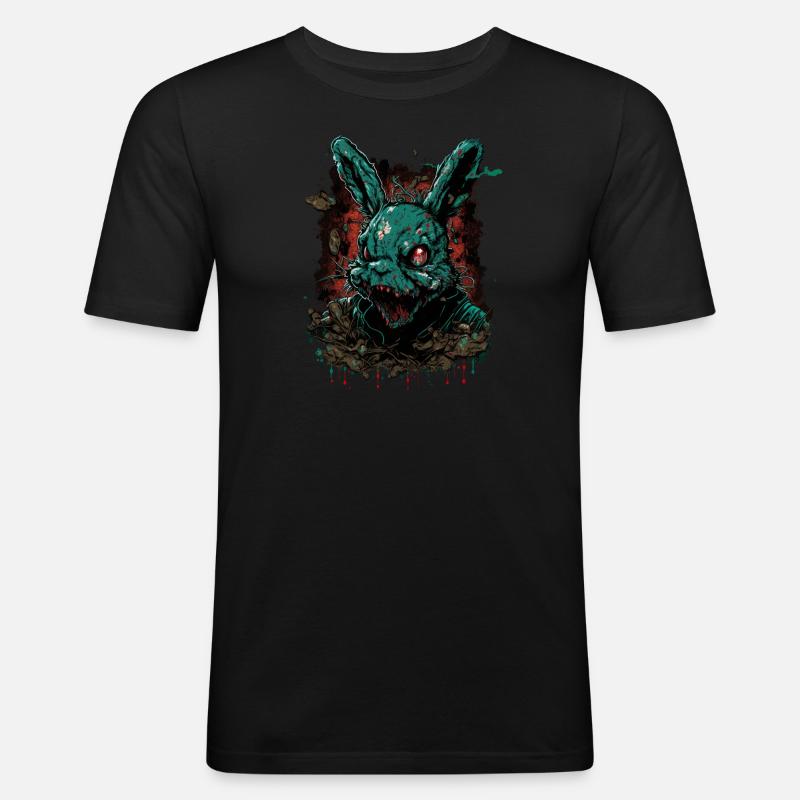 happy creepy easter - Männer Slim Fit T-Shirt - Schwarz