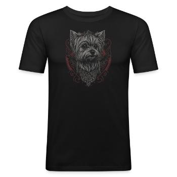 Yorkshire Terrier - Men's Slim Fit T-Shirt - black - Front - Nik (191cm)