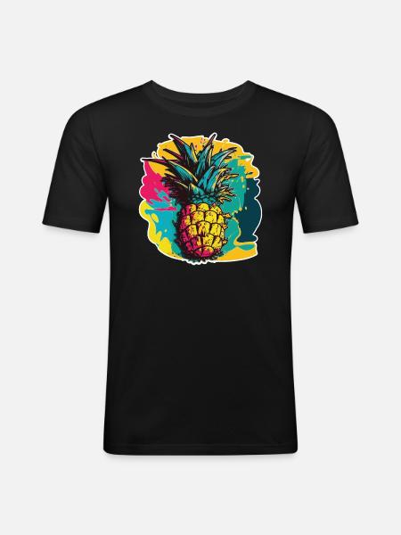 Pineapple Fruit - Men's Slim Fit T-Shirt - black