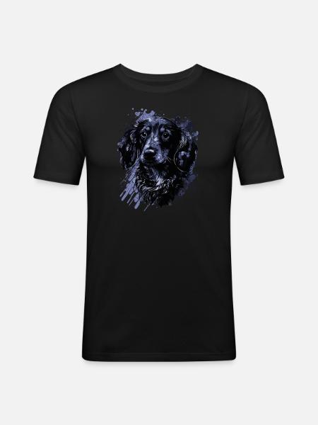 Chiot teckel - T-shirt près du corps Homme - noir