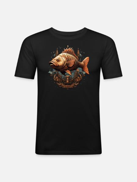 Carp Steampunk - Men's Slim Fit T-Shirt - black