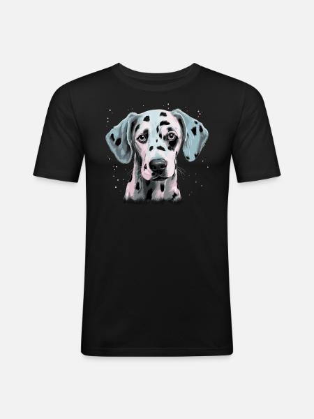 Dalmatien mignon - T-shirt près du corps Homme - noir