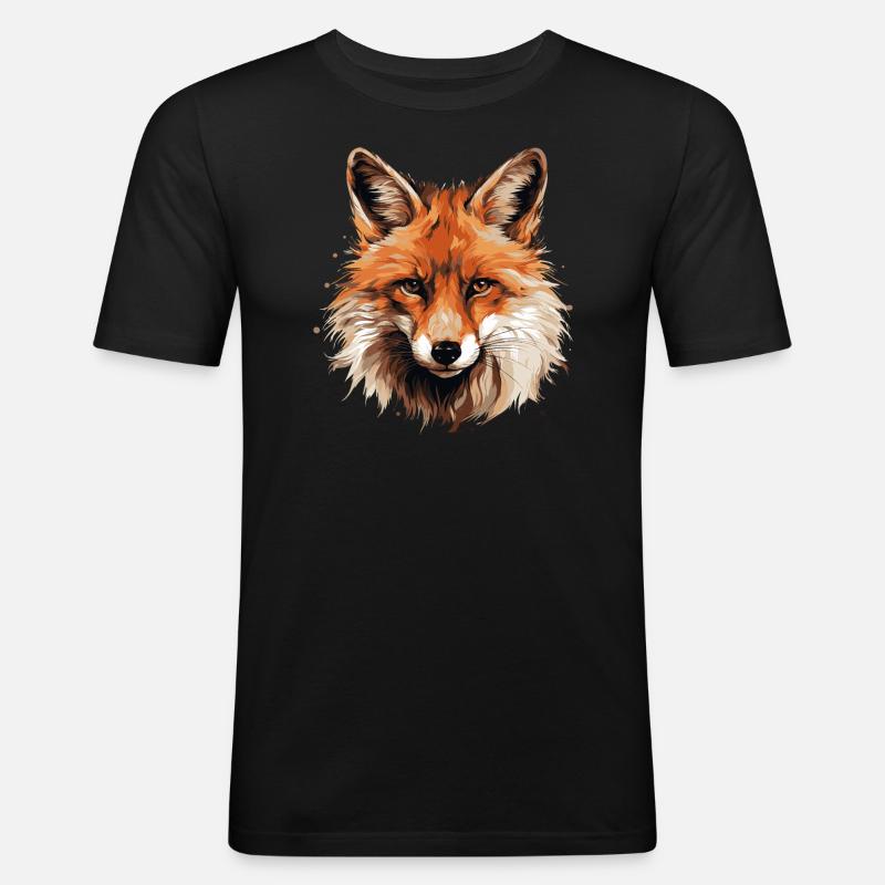 Rotfuchs - Männer Slim Fit T-Shirt - Schwarz