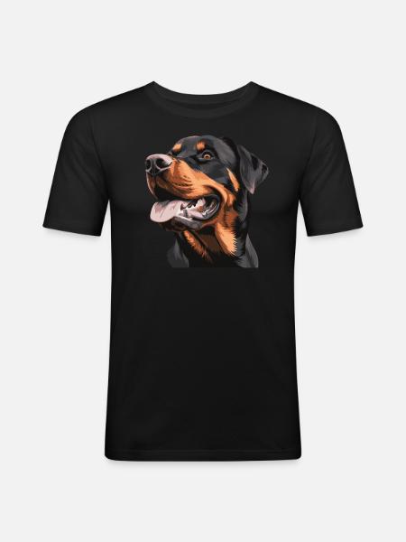 Rottweiler dog - Men's Slim Fit T-Shirt - black