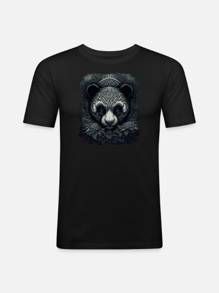 Panda Art - Men's Slim Fit T-Shirt - black