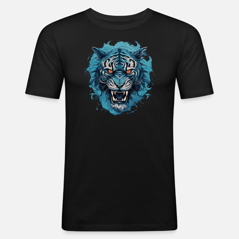 Tiger - Männer Slim Fit T-Shirt - Schwarz