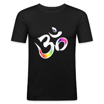 Om sign - Men's Slim Fit T-Shirt - black - Front - Nik (191cm)