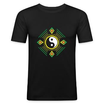 Yin yang - Men's Slim Fit T-Shirt - black - Front - Nik (191cm)