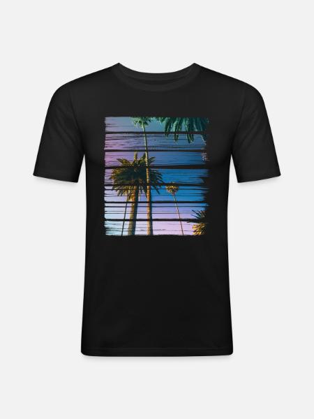 PALMTREES - Men's Slim Fit T-Shirt - black