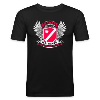 Italiano dalla nascita molisano per grazia di dio - Männer Slim Fit T-Shirt - Schwarz - Vorne - Nik (191cm)