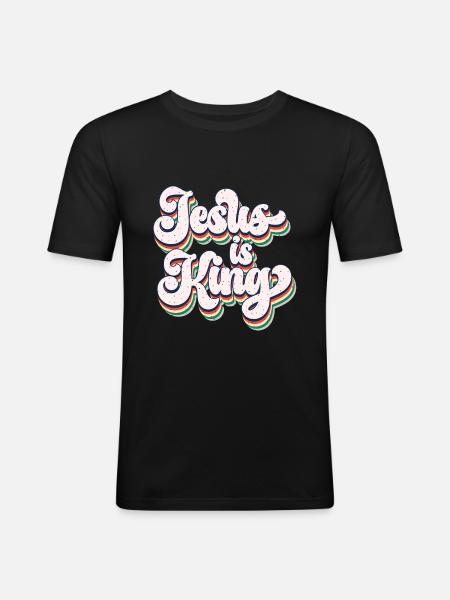 Jesus Is King - Men's Slim Fit T-Shirt - black