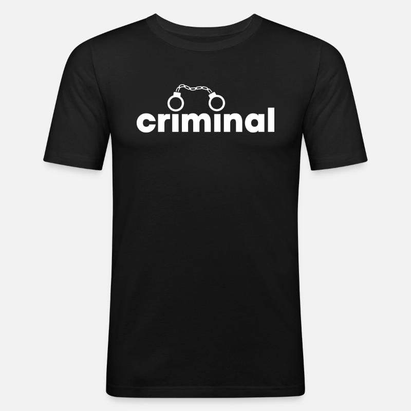 Criminal - Männer Slim Fit T-Shirt - Schwarz