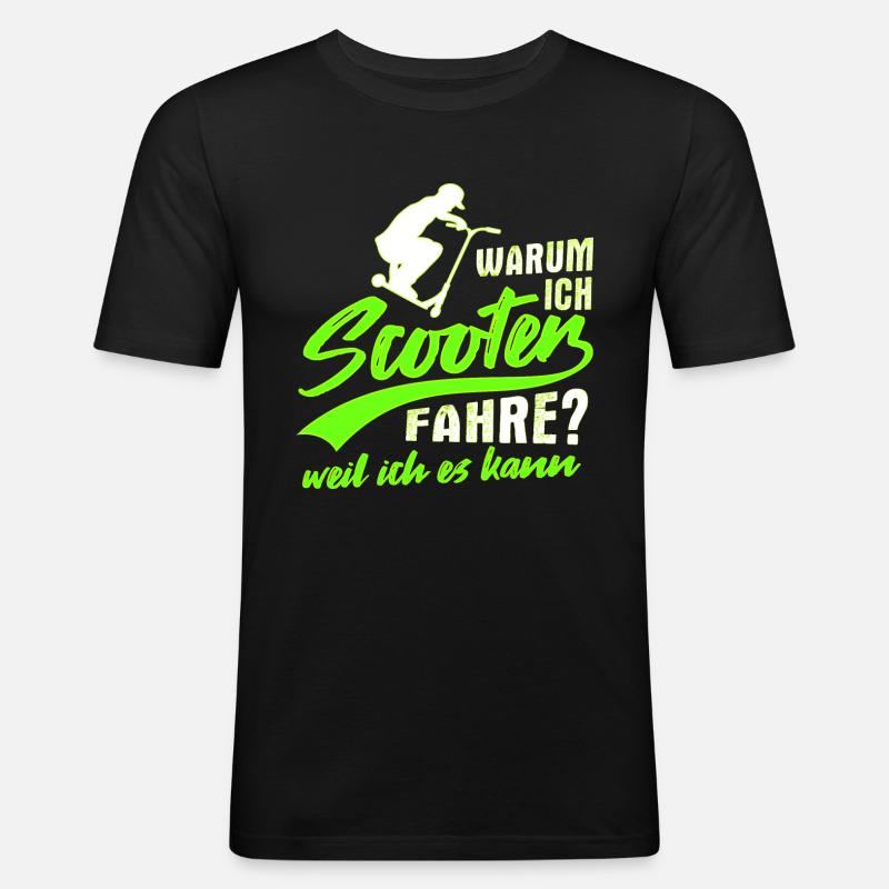 Stunt Scooter Tretroller Rollerfahrer Geschenk - Männer Slim Fit T-Shirt - Schwarz