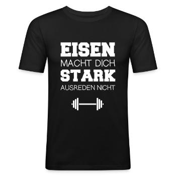 Gym - Männer Slim Fit T-Shirt - Schwarz - Vorne - Nik (191cm)